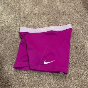 3” Fuchsia and Purple Nike Pro Spandex Shorts